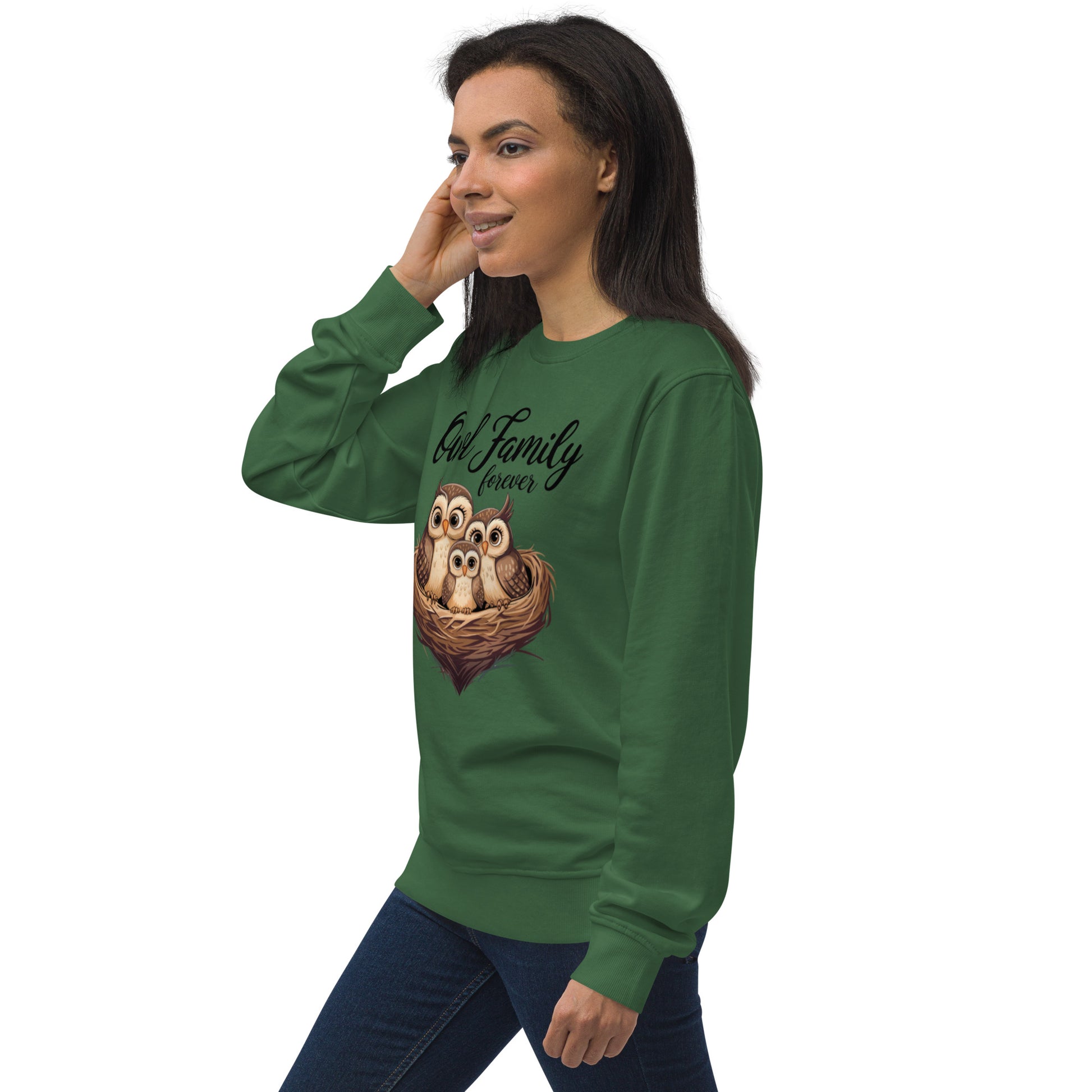 Owl-Themed Unisex Organic Sweatshirt | Eco-Friendly & Stylish - Dudeily