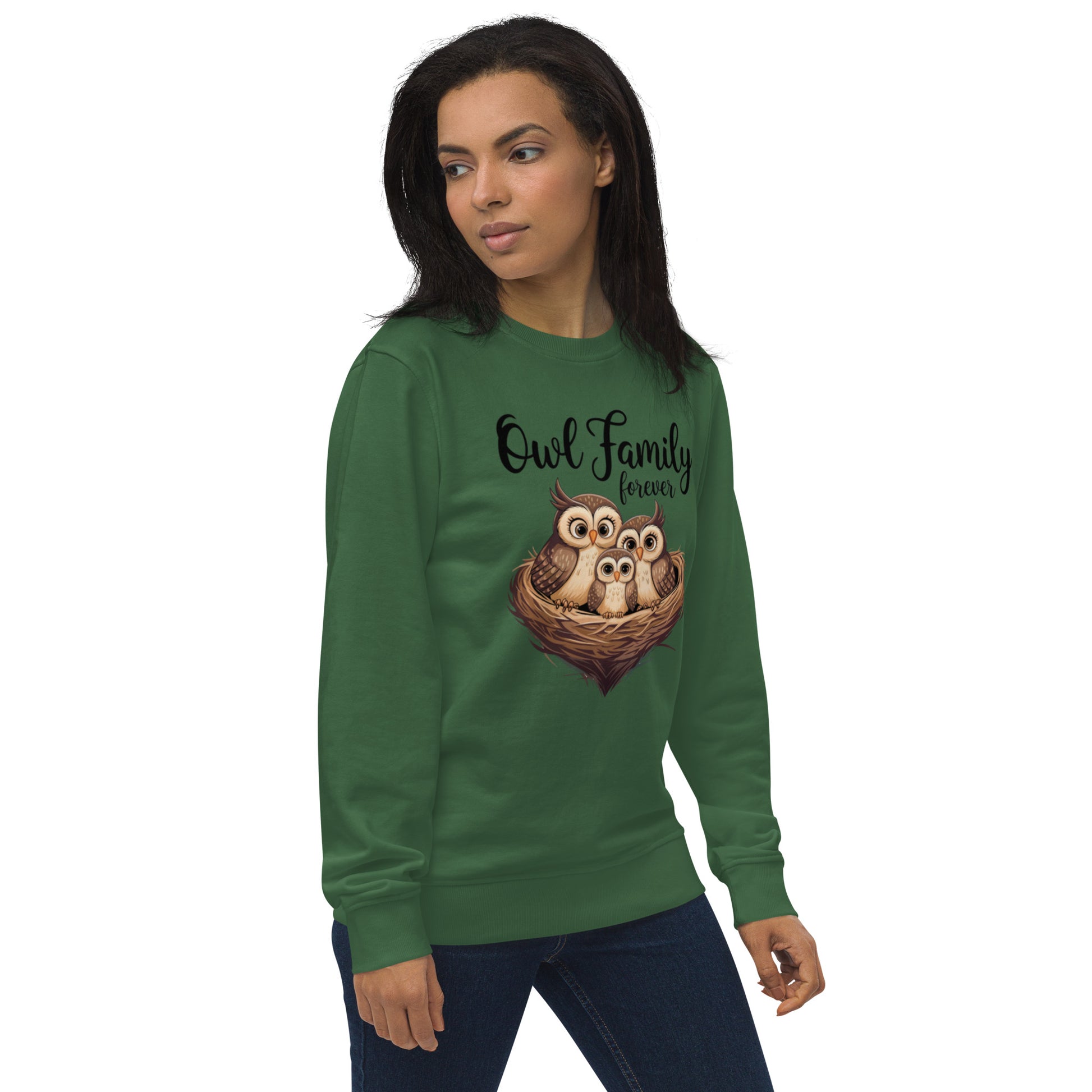 Owl-Themed Unisex Organic Sweatshirt | Eco-Friendly & Stylish - Dudeily