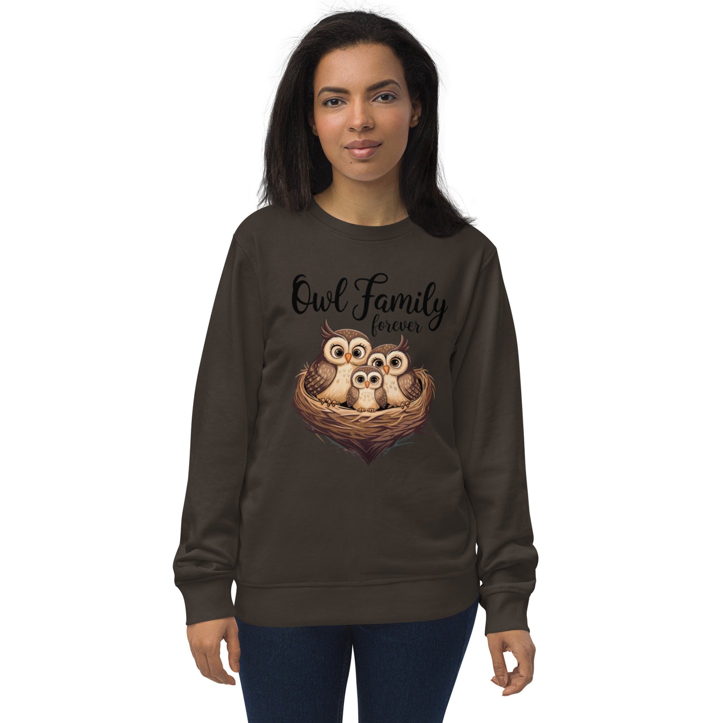 Owl-Themed Unisex Organic Sweatshirt | Eco-Friendly & Stylish - Dudeily