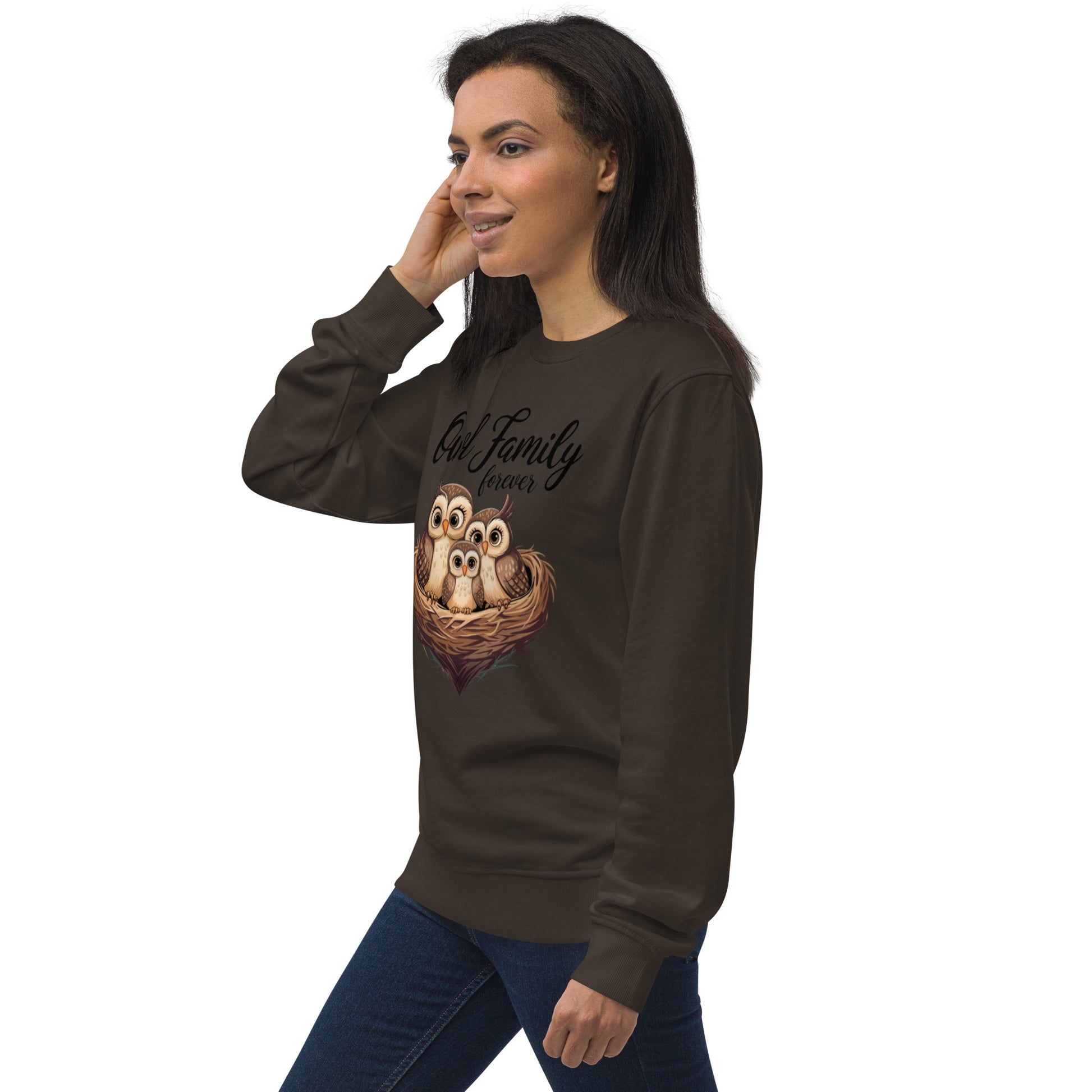 Owl-Themed Unisex Organic Sweatshirt | Eco-Friendly & Stylish - Dudeily