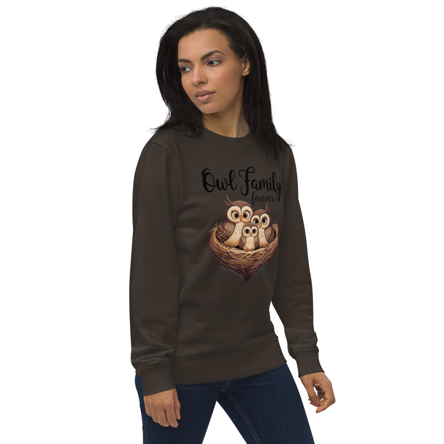 Owl-Themed Unisex Organic Sweatshirt | Eco-Friendly & Stylish - Dudeily