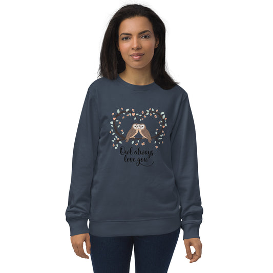 Owl-Themed Unisex Organic Sweatshirt | Sustainable & Cozy Fashion - Dudeily