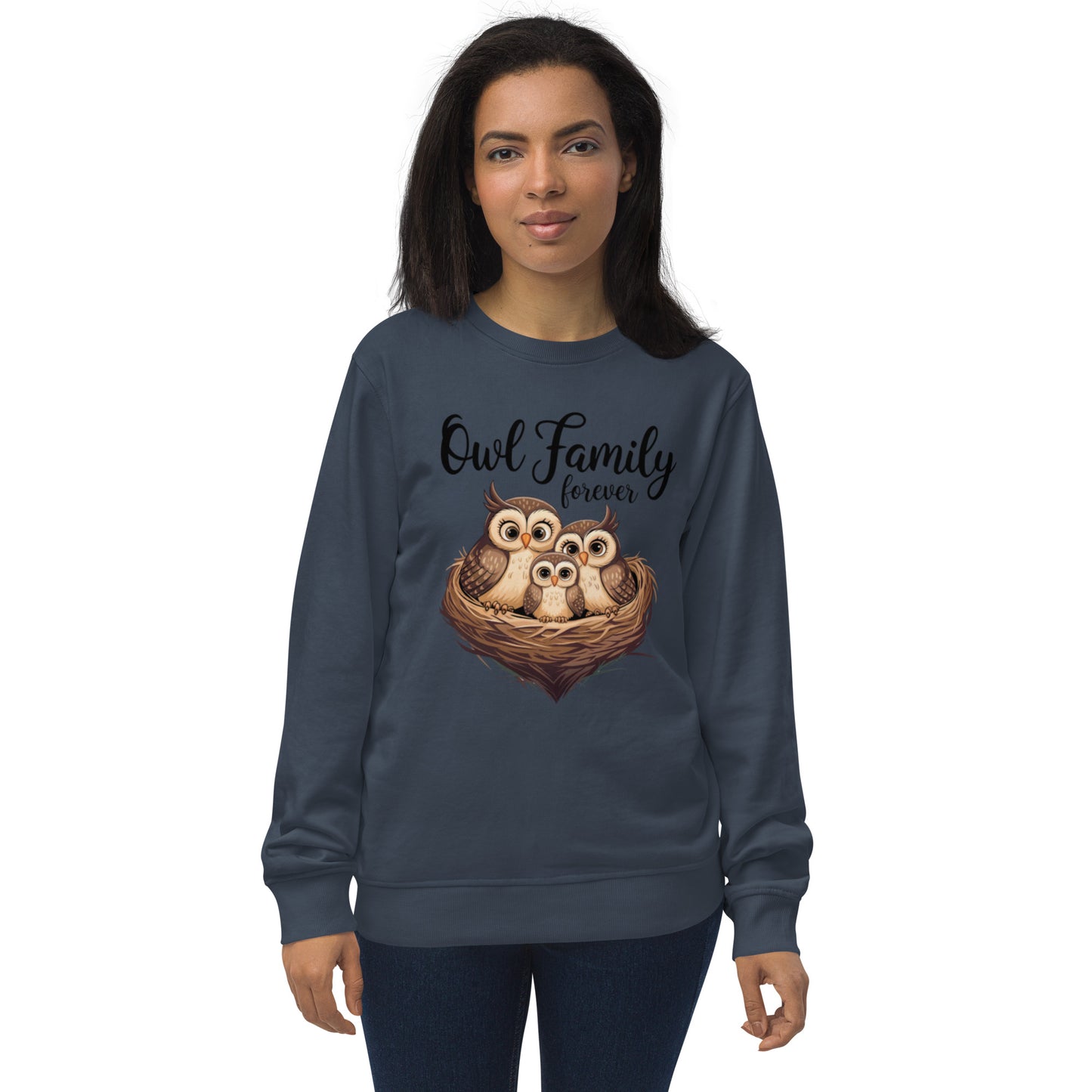 Owl-Themed Unisex Organic Sweatshirt | Eco-Friendly & Stylish - Dudeily