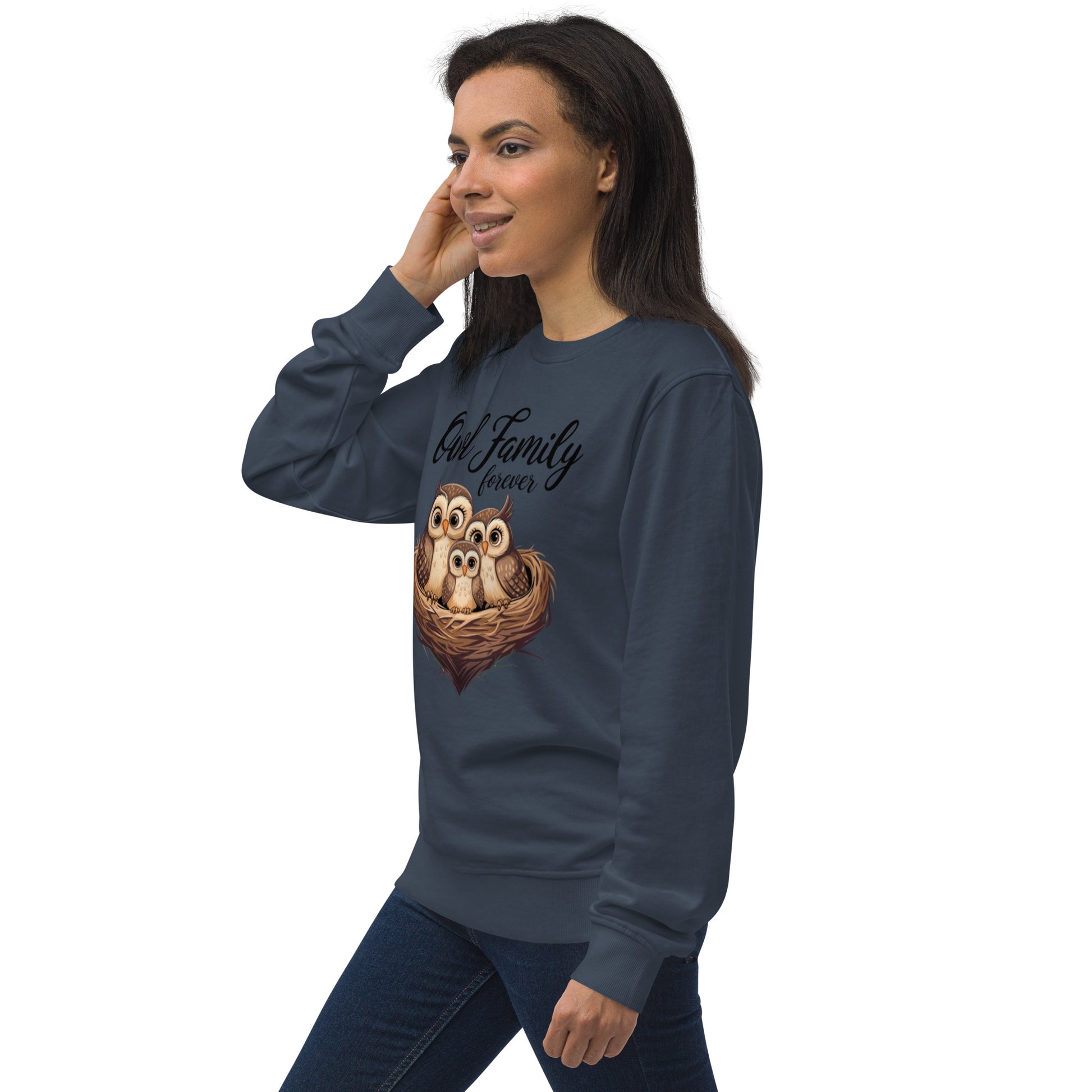 Owl-Themed Unisex Organic Sweatshirt | Eco-Friendly & Stylish - Dudeily