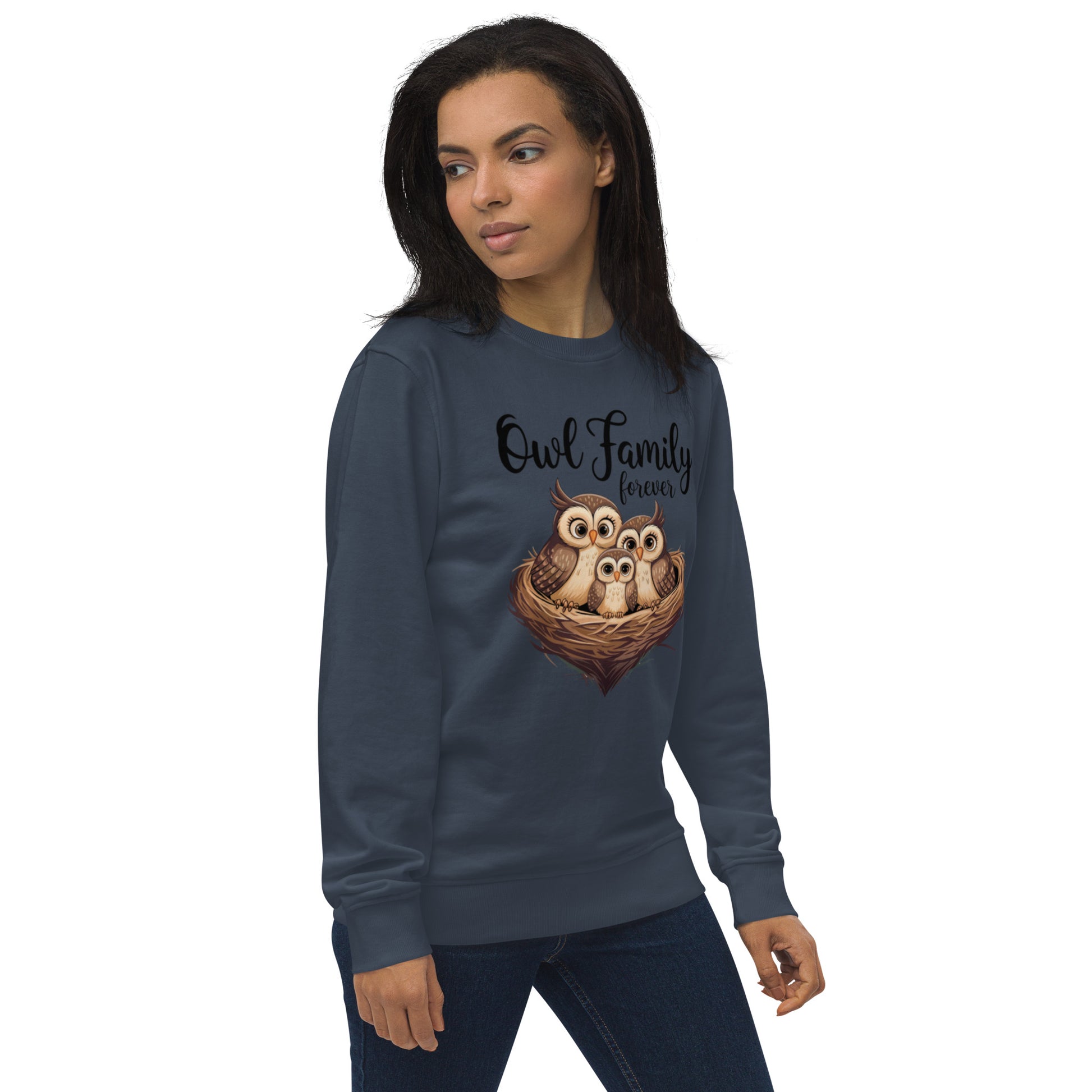 Owl-Themed Unisex Organic Sweatshirt | Eco-Friendly & Stylish - Dudeily