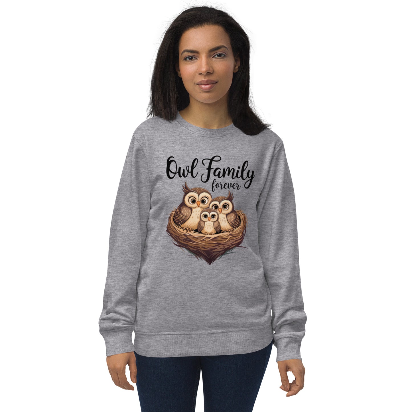 Owl-Themed Unisex Organic Sweatshirt | Eco-Friendly & Stylish - Dudeily