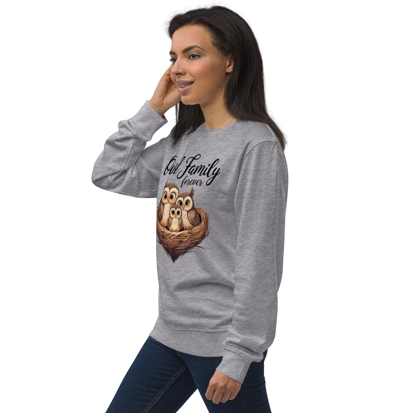 Owl-Themed Unisex Organic Sweatshirt | Eco-Friendly & Stylish - Dudeily