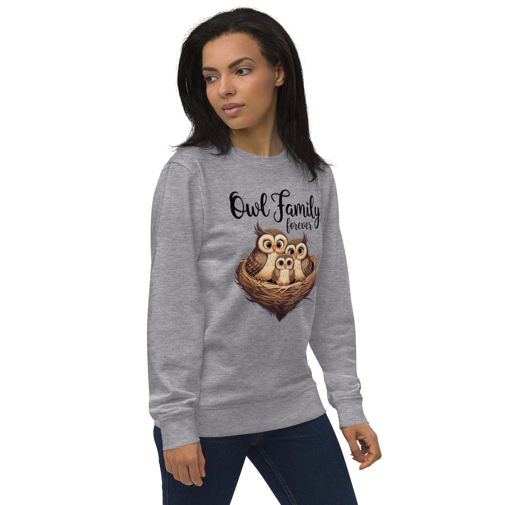Owl-Themed Unisex Organic Sweatshirt | Eco-Friendly & Stylish - Dudeily