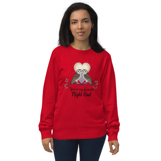 Owl-Themed Unisex Organic Sweatshirt | Sustainable & Cozy Apparel - Dudeily