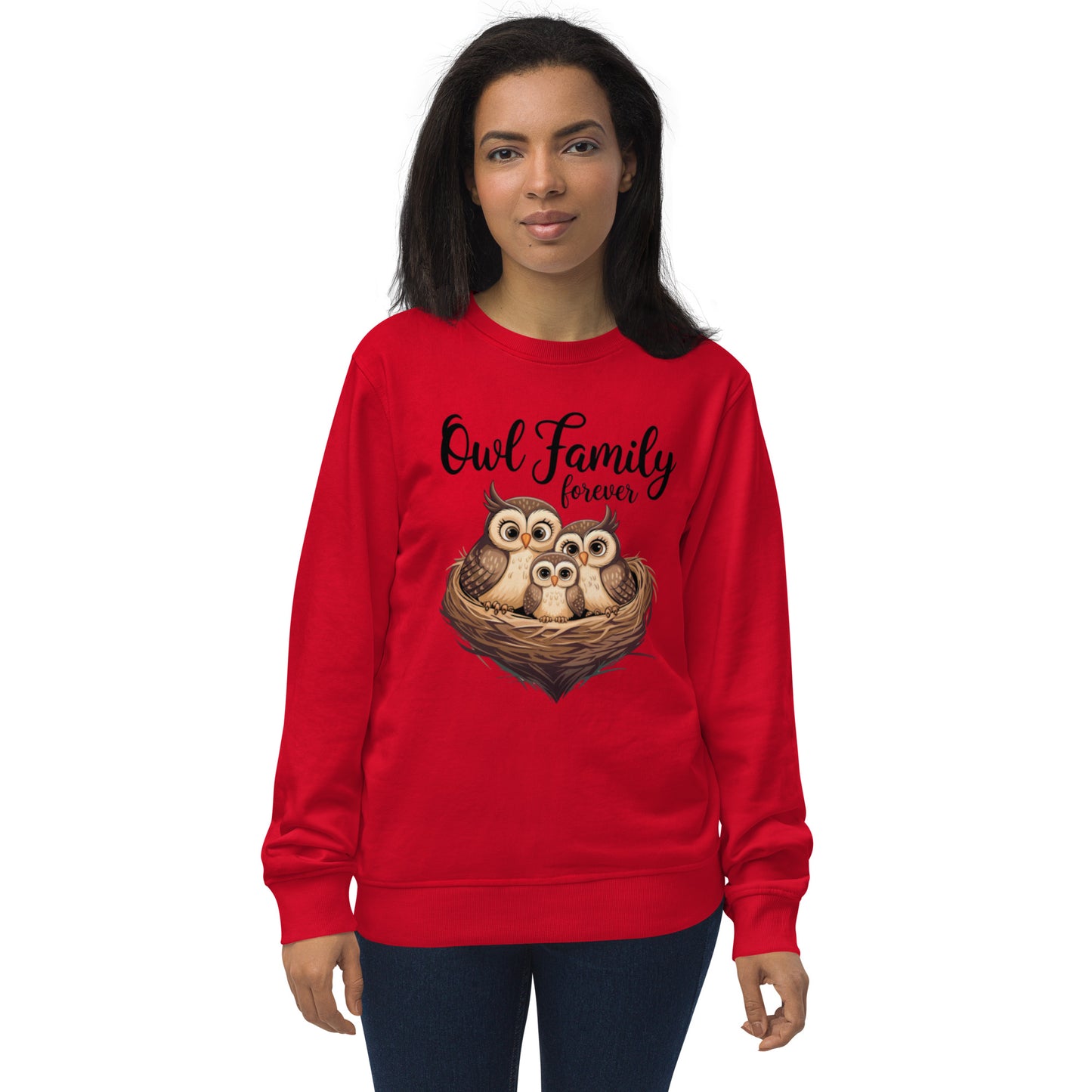 Owl-Themed Unisex Organic Sweatshirt | Eco-Friendly & Stylish - Dudeily