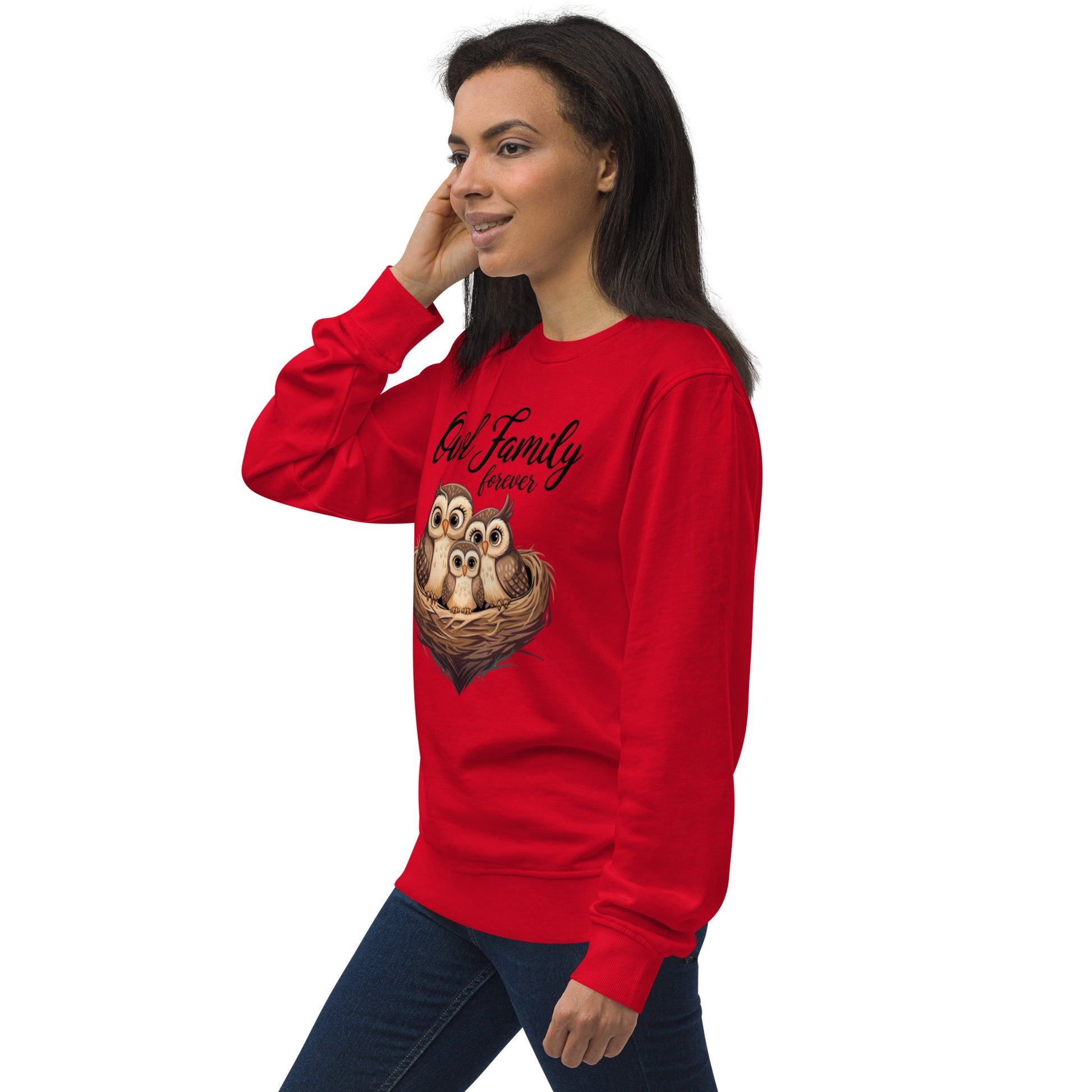 Owl-Themed Unisex Organic Sweatshirt | Eco-Friendly & Stylish - Dudeily