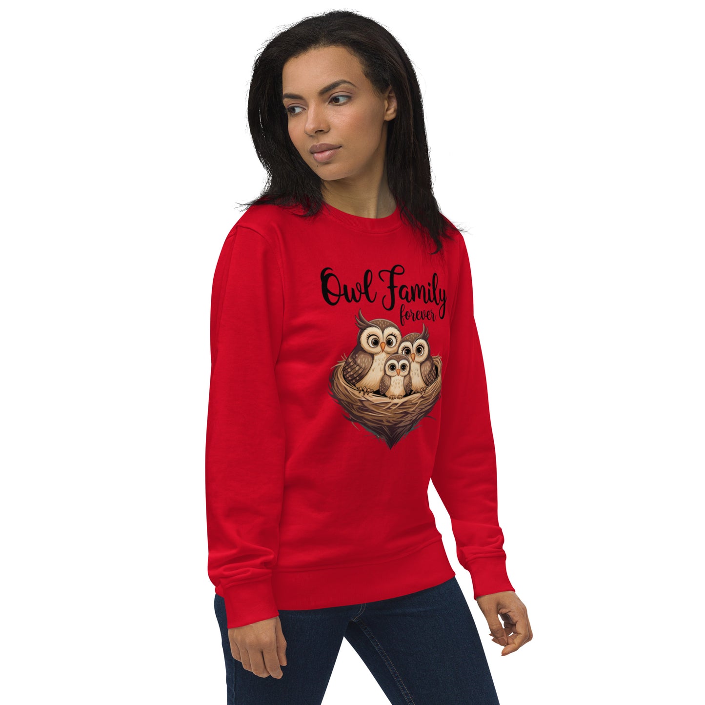 Owl-Themed Unisex Organic Sweatshirt | Eco-Friendly & Stylish - Dudeily