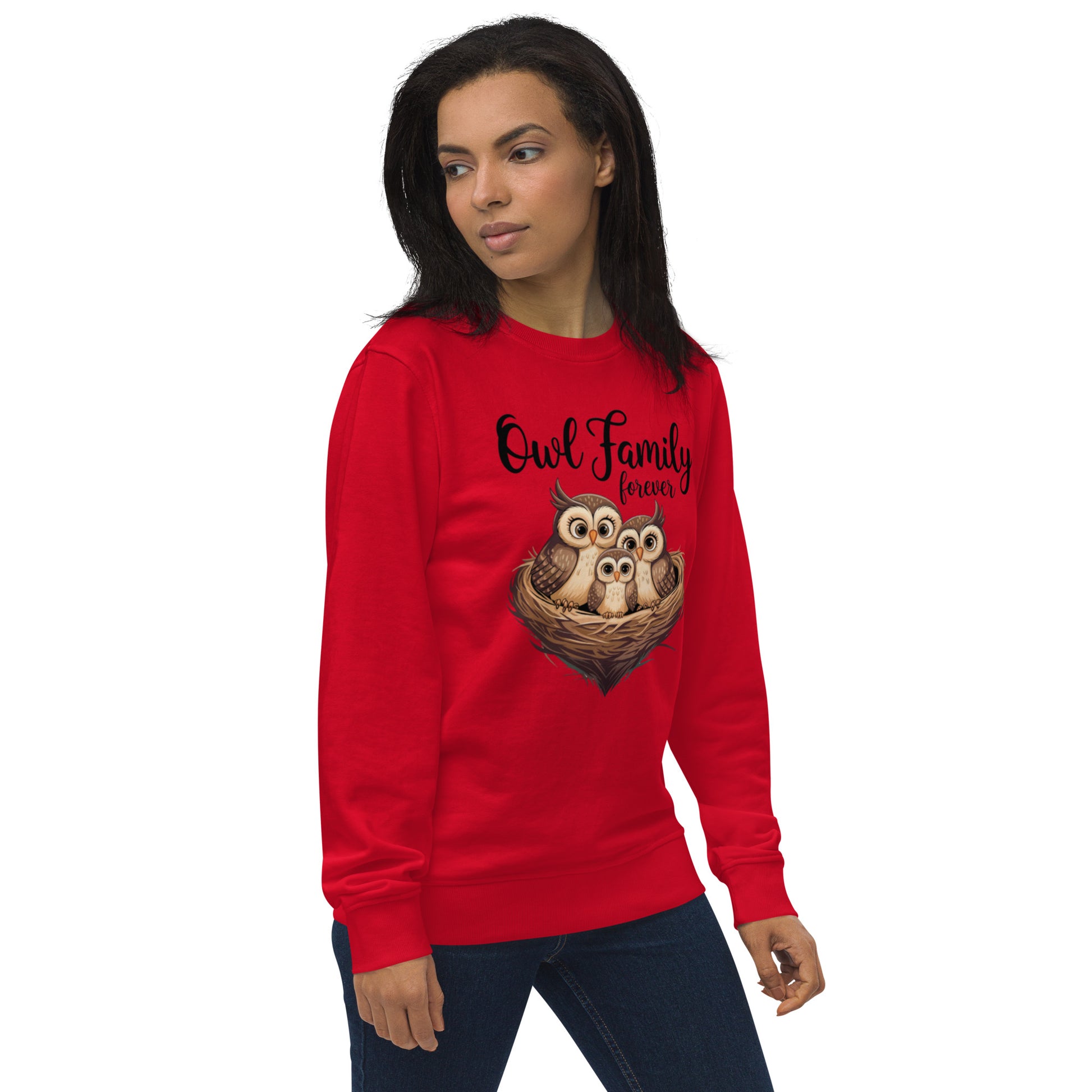 Owl-Themed Unisex Organic Sweatshirt | Eco-Friendly & Stylish - Dudeily