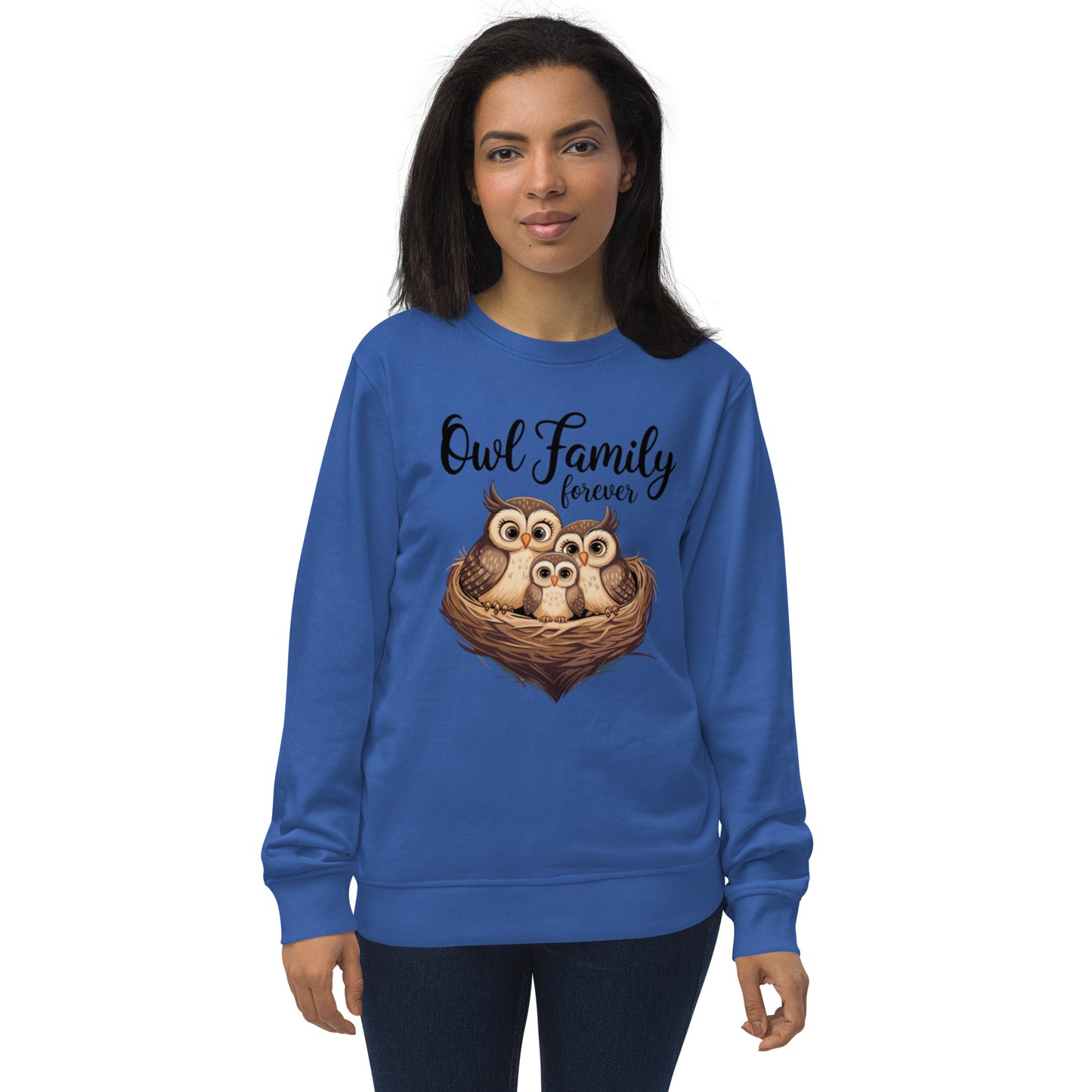 Owl-Themed Unisex Organic Sweatshirt | Eco-Friendly & Stylish - Dudeily