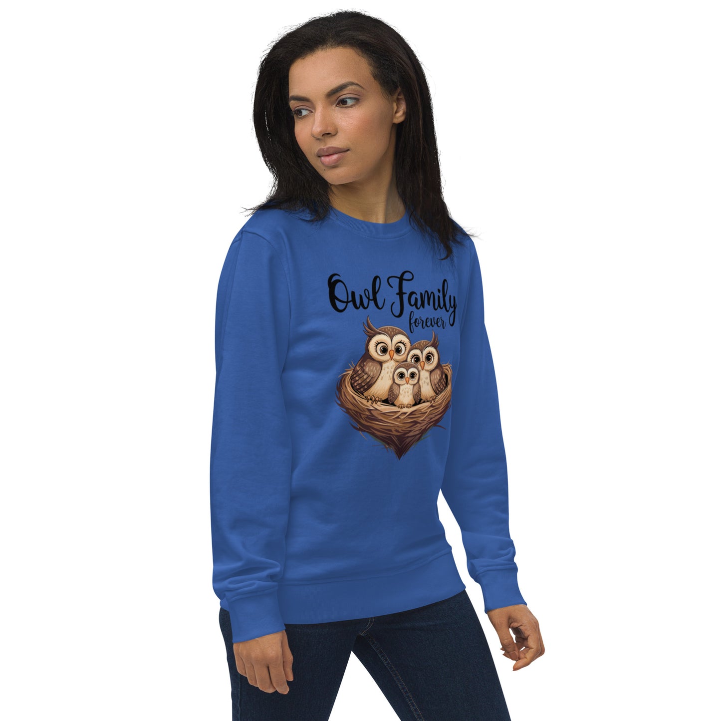 Owl-Themed Unisex Organic Sweatshirt | Eco-Friendly & Stylish - Dudeily