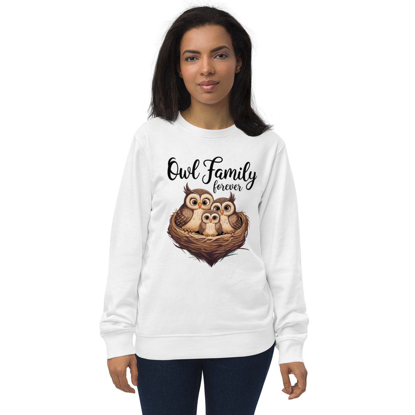 Owl-Themed Unisex Organic Sweatshirt | Eco-Friendly & Stylish - Dudeily