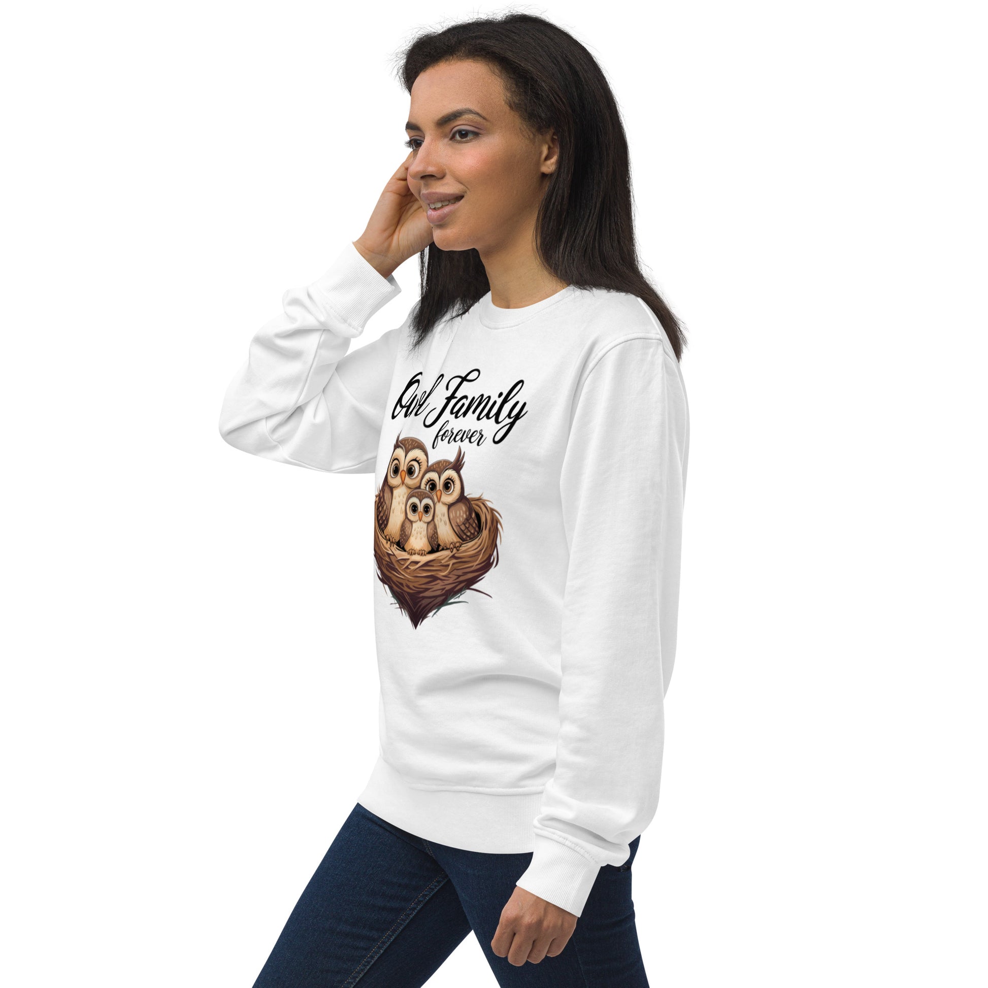 Owl-Themed Unisex Organic Sweatshirt | Eco-Friendly & Stylish - Dudeily