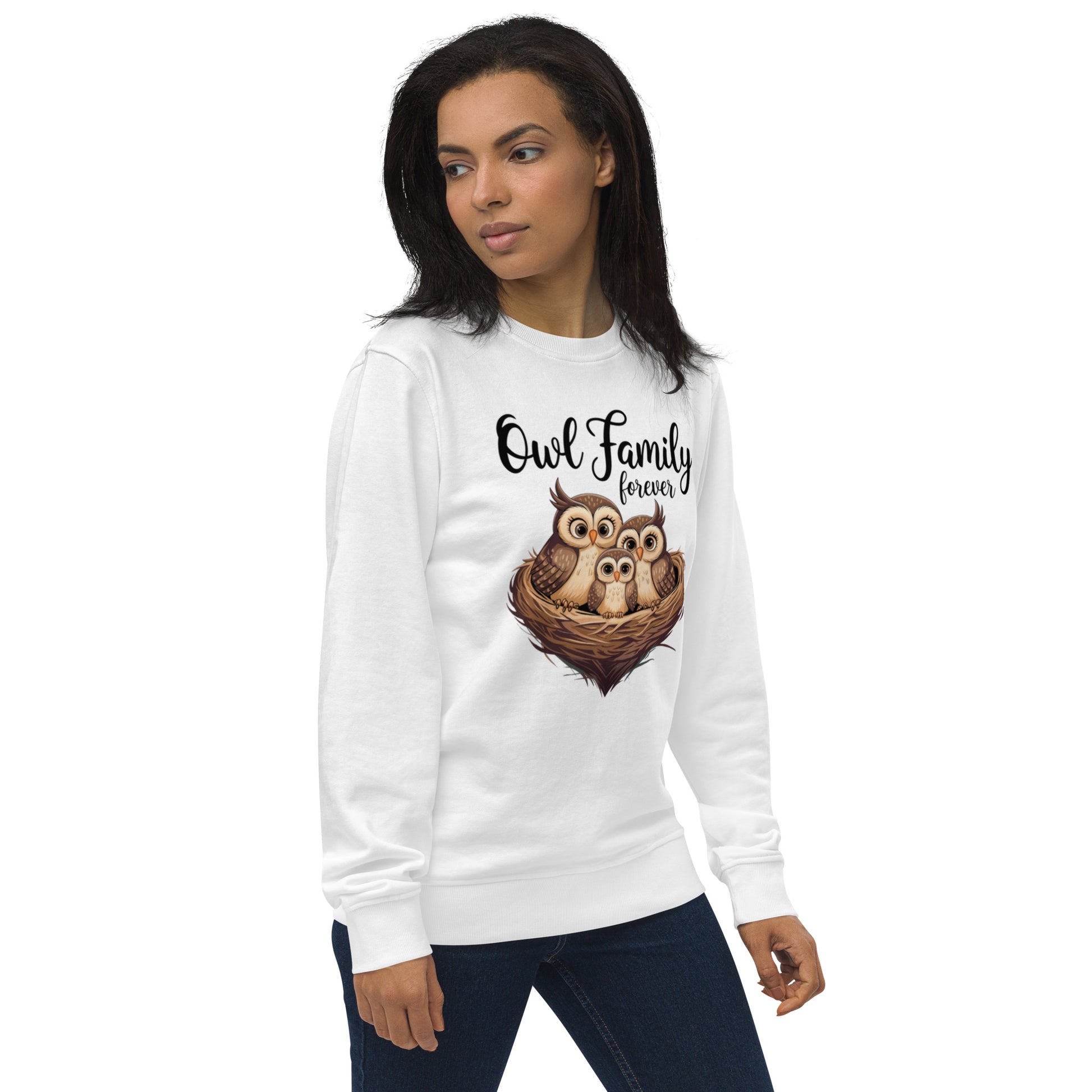 Owl-Themed Unisex Organic Sweatshirt | Eco-Friendly & Stylish - Dudeily